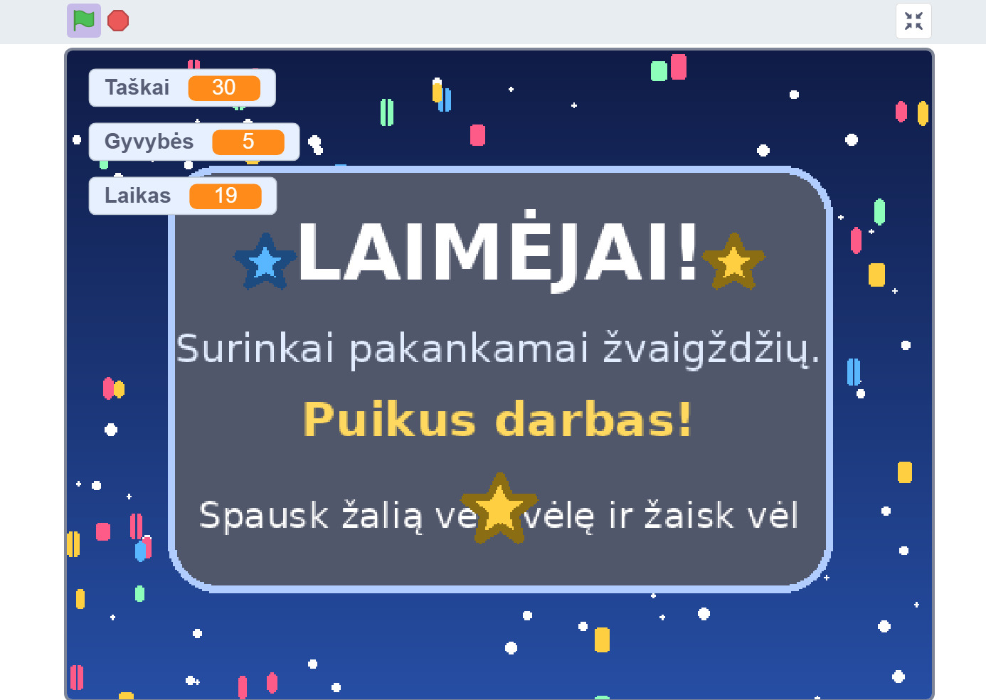 Katinas ir plaktukai Scratch projektas
