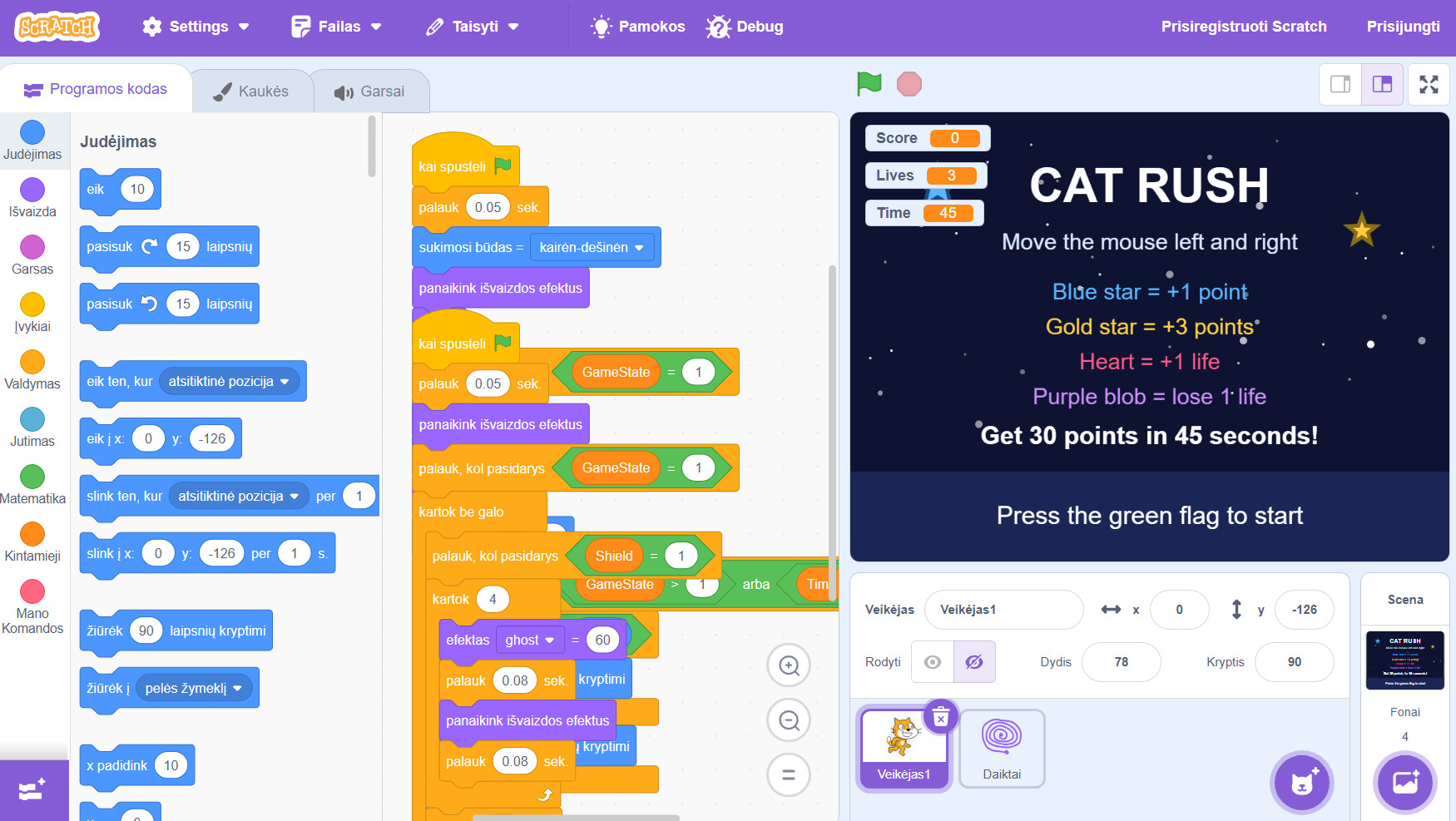 Projektas "Cat Rush"